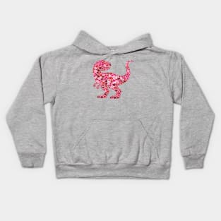 Valentine's Day Heart Dinosaur Kids Hoodie